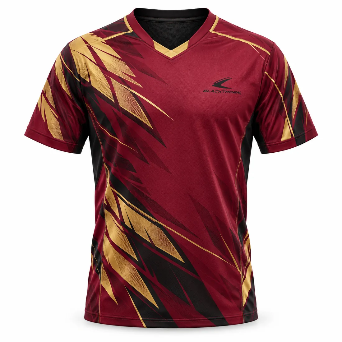 Crimson Gold Floorball Jersey front view, private label floorball kits