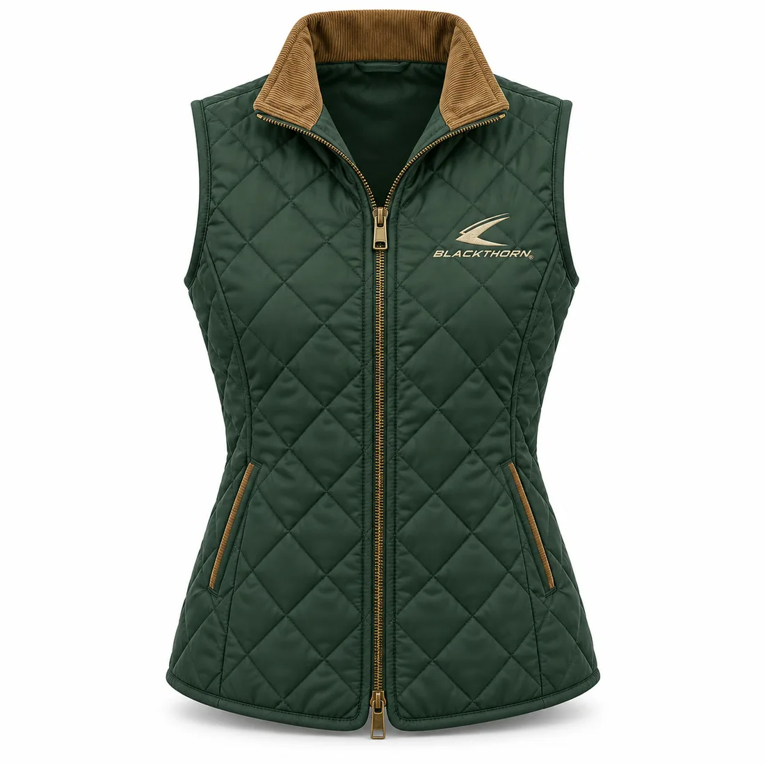 Forest Diamond Quilted Riding Gilet front, quilted riding gilet wholesale