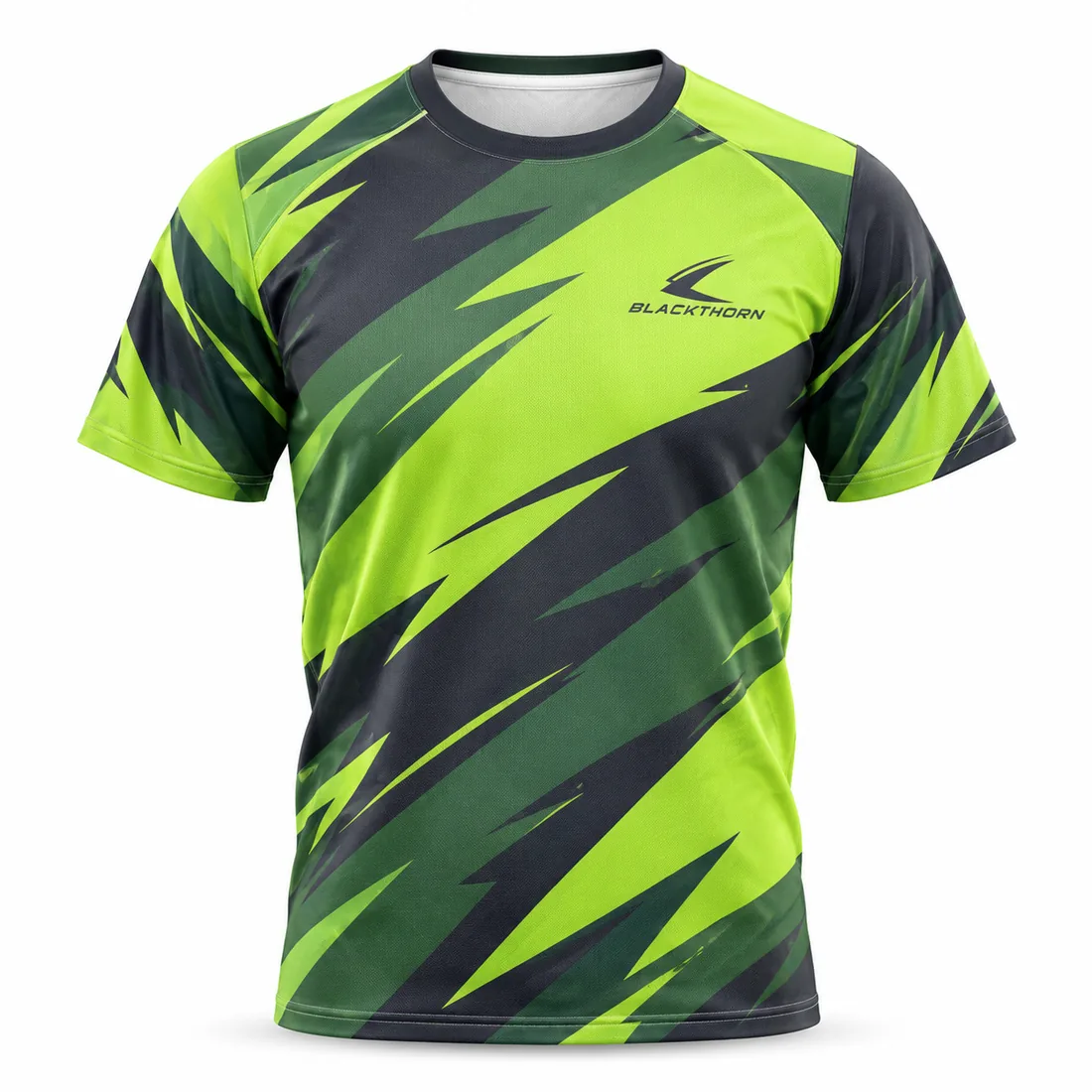 Lime Charcoal Disc Golf Jersey front, disc golf jersey manufacturer