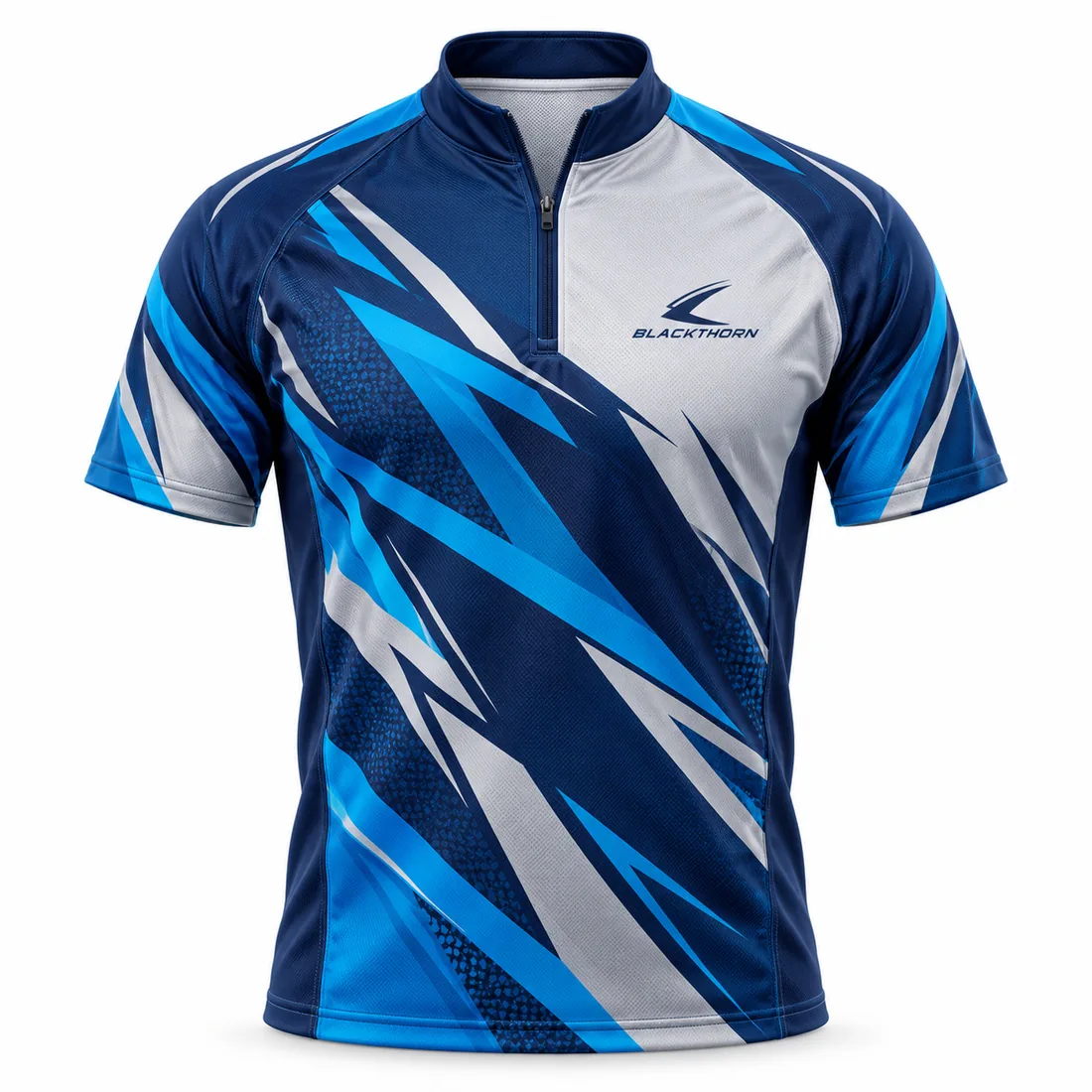 Navy Sky Shard Clay Shooting Shirt front, clay shooting shirt manufacturer