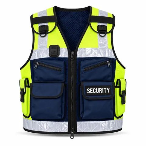 Navy Yellow Door Supervisor Vest front, door supervisor vest manufacturer