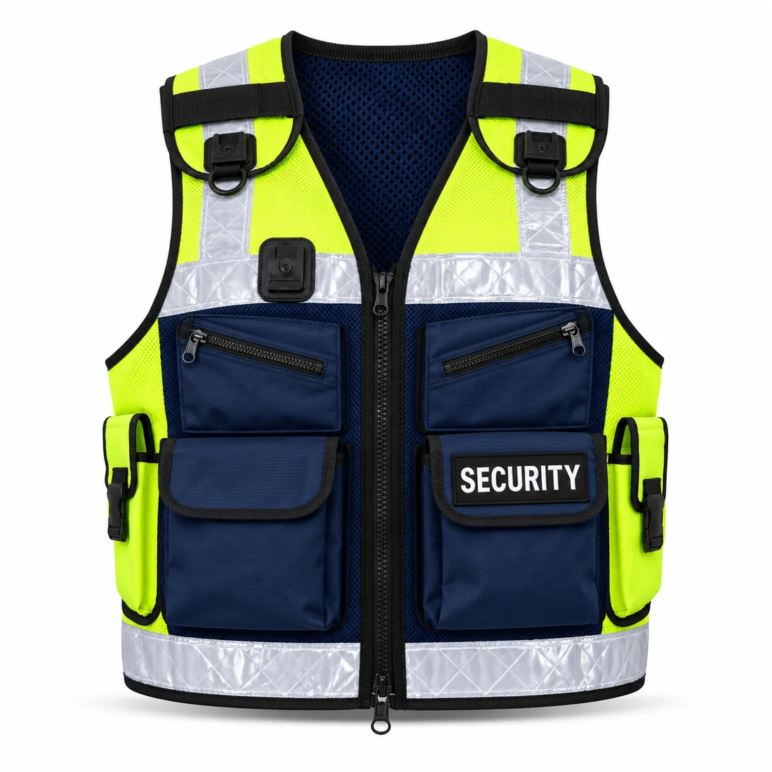 Navy Yellow Door Supervisor Vest front, door supervisor vest manufacturer
