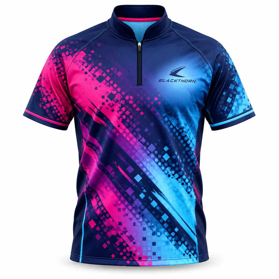 Neon Pixel Darts Jersey front view, OEM darts jerseys