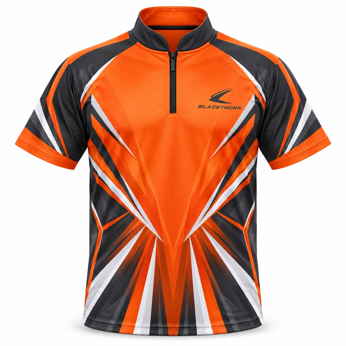 Orange Blaze Darts Tournament Shirt front, darts tournament shirts bulk