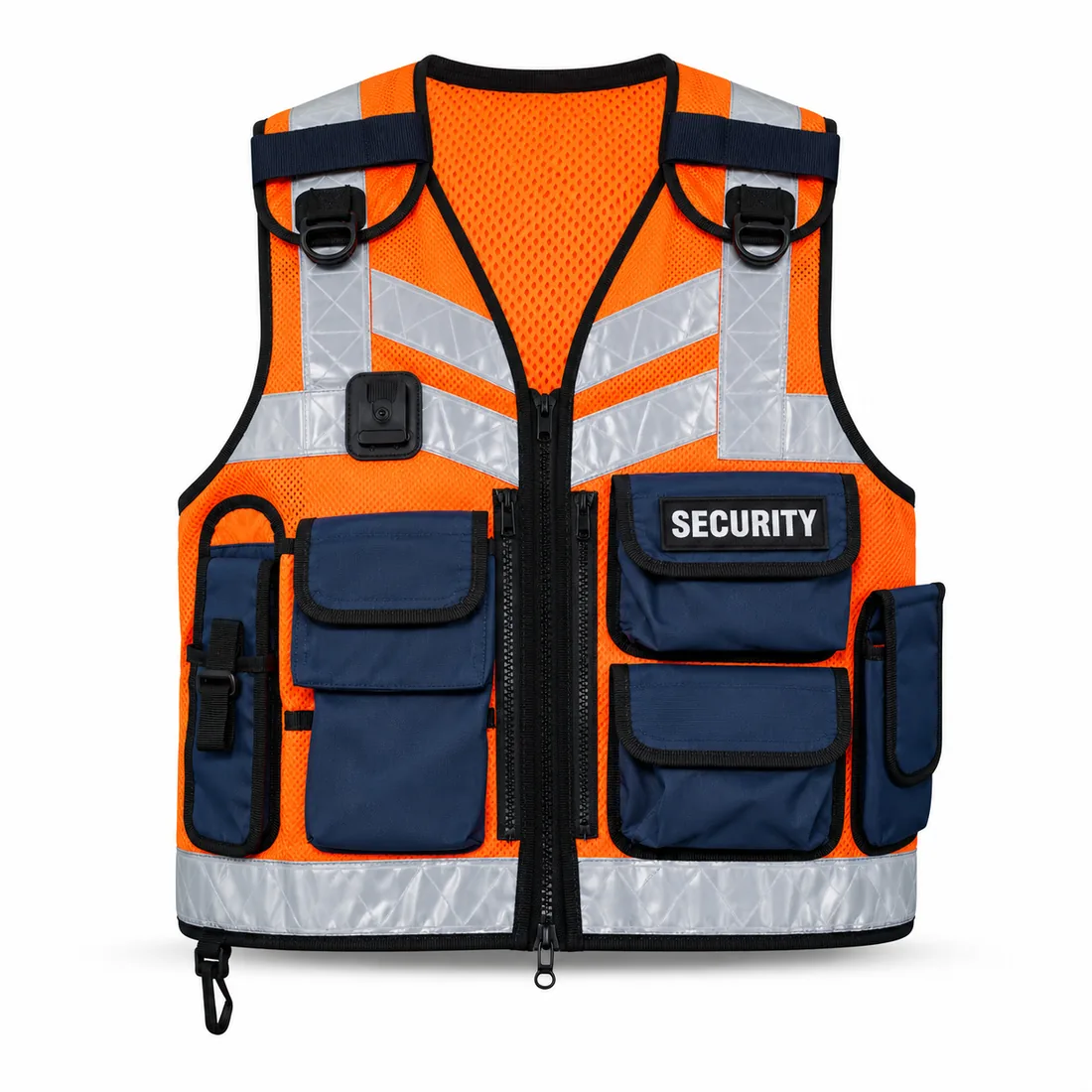 Orange Navy Transport Security Vest front, transport security vest wholesale