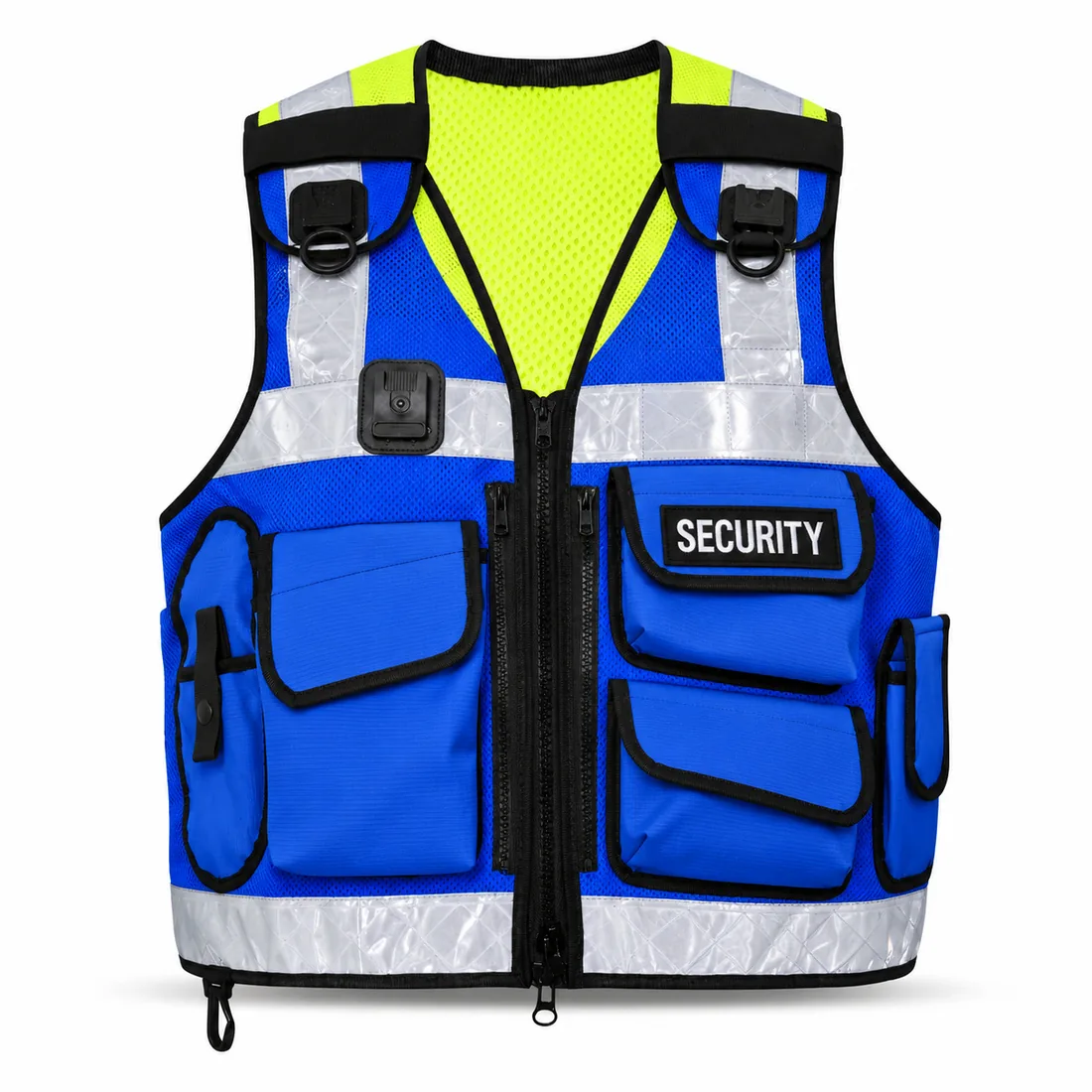 Royal Blue Yellow Parking Enforcement Vest front, parking enforcement vest manufacturer