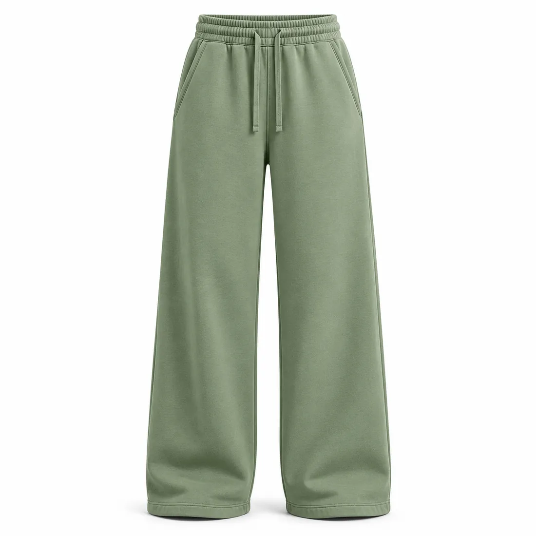 Sage Wide-Leg Heavyweight Sweatpants front, wide leg sweatpants manufacturer
