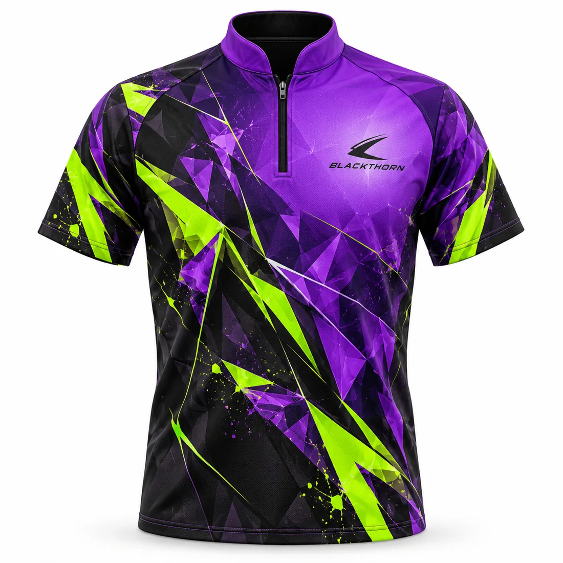 Violet Shard Private Label Darts Shirt front, private label darts shirts