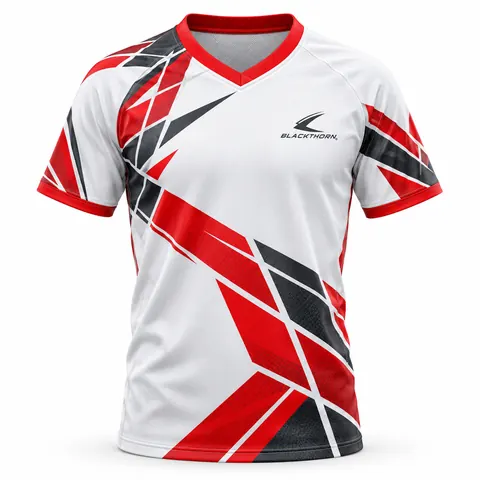 White Shard Floorball Away Jersey front view, OEM floorball jersey bulk