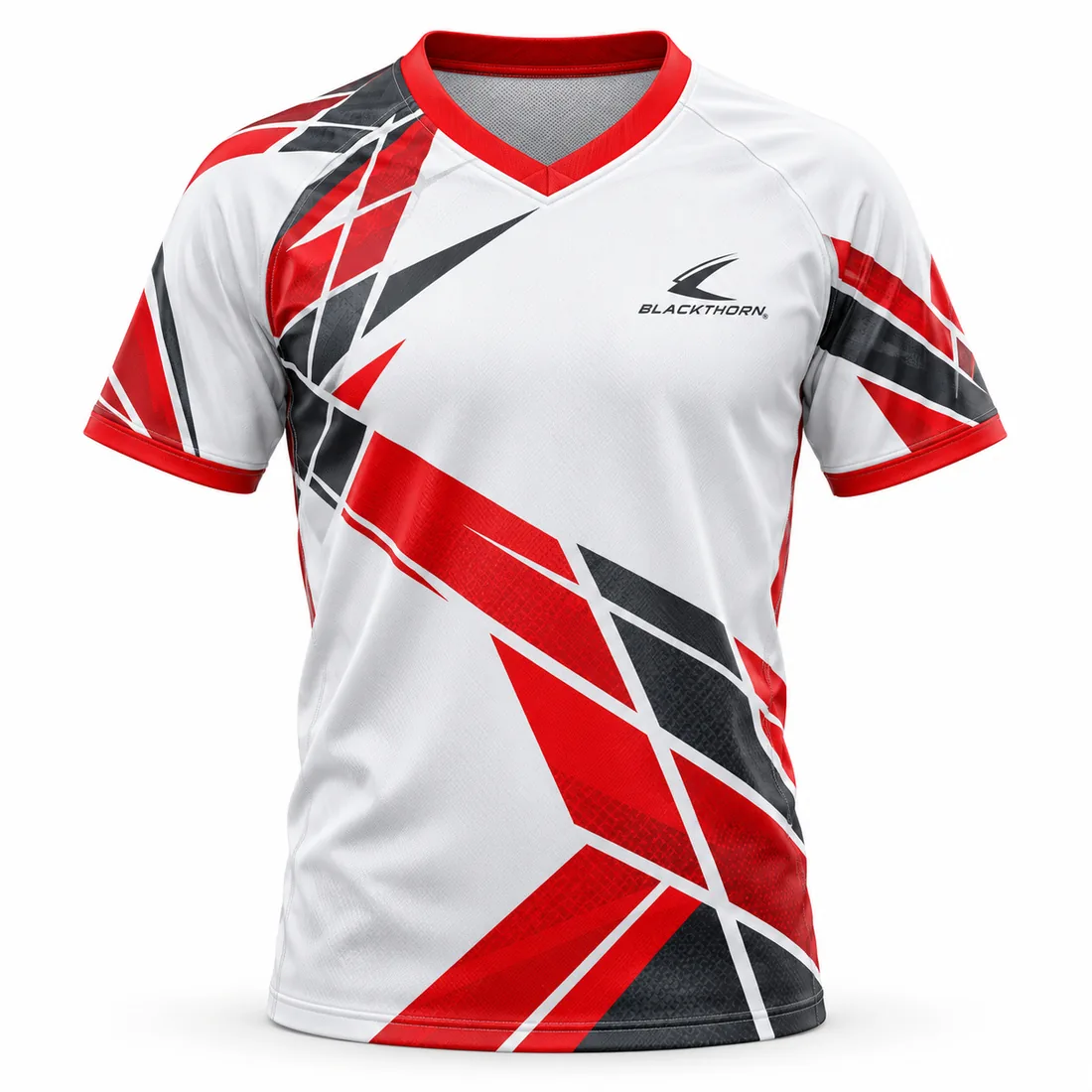 White Shard Floorball Away Jersey front view, OEM floorball jersey bulk