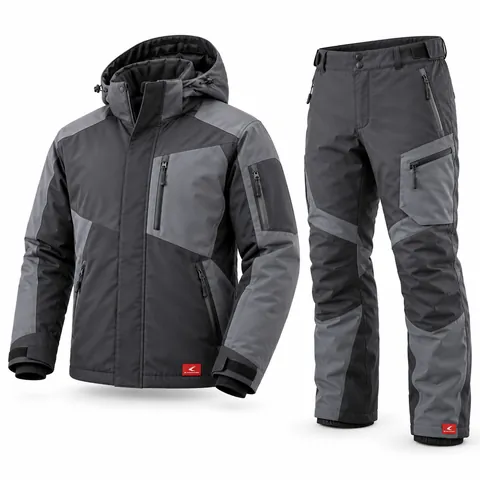 Charcoal & Slate Hunting Suit, front view of hooded grey jacket and trousers – OEM hunting jacket and trousers