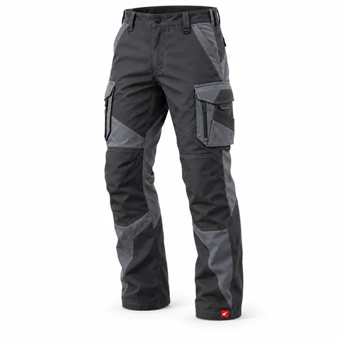 Charcoal & Slate Tactical Pants, front view with angular grey panels – OEM tactical pants factory