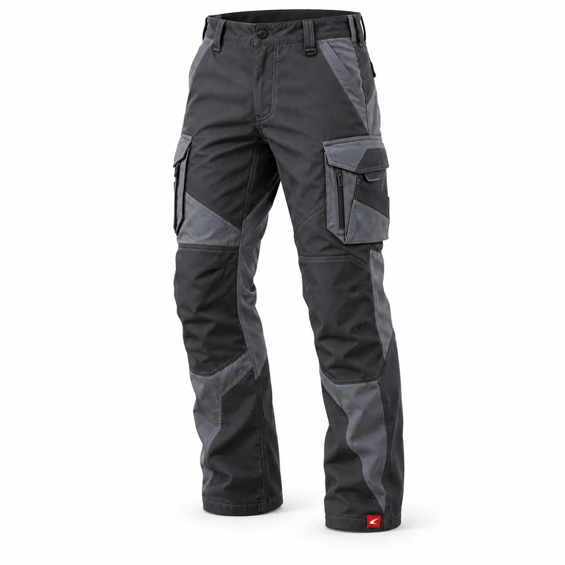 Charcoal & Slate Tactical Pants, front view with angular grey panels – OEM tactical pants factory
