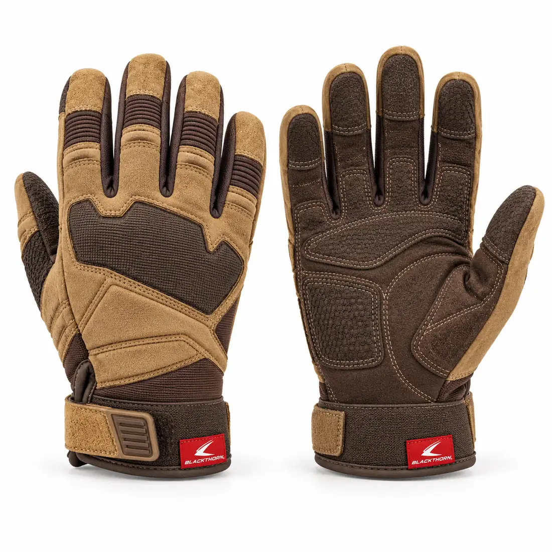 Coyote & Brown Shooting Gloves, back and palm view in tan and brown – wholesale shooting gloves