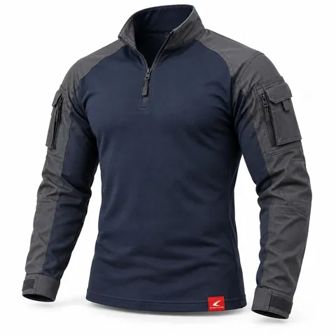 Navy & Graphite UBAC Combat Shirt, front view, UBAC combat shirt supplier for security and uniform teams