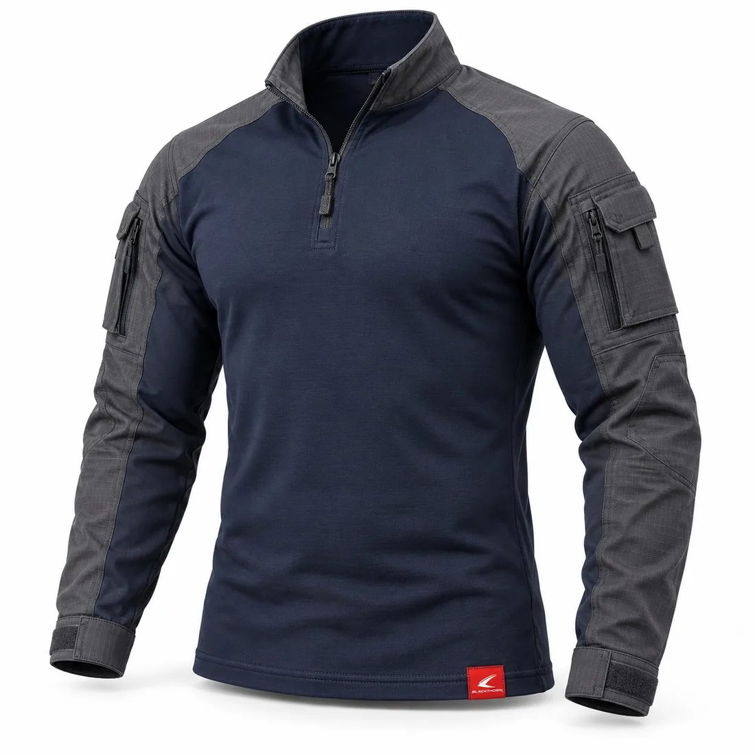 Navy & Graphite UBAC Combat Shirt, front view, UBAC combat shirt supplier for security and uniform teams