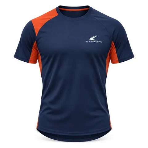 Navy Flare Fitness Racing Tee — Activewear · Hyrox & Fitness Racing Wear by Blackthorn World