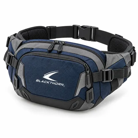 Navy & Grey Touring Waist Bag — Saddle bags & waist bags by Blackthorn World