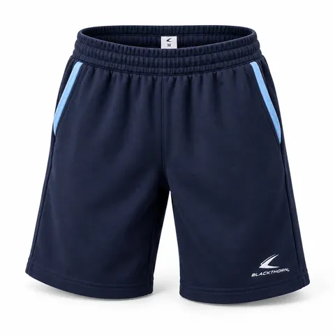 Navy Piped School PE Shorts — custom schoolwear by Blackthorn World