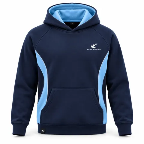 Navy & Sky Blue School Hoodie — custom schoolwear by Blackthorn World