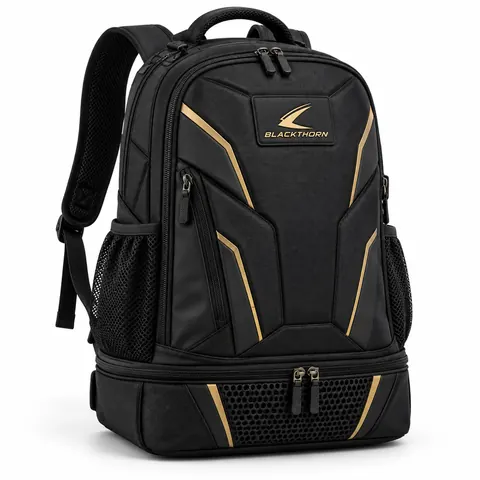 Obsidian Gold Fight Gym Backpack — Backpacks by Blackthorn World