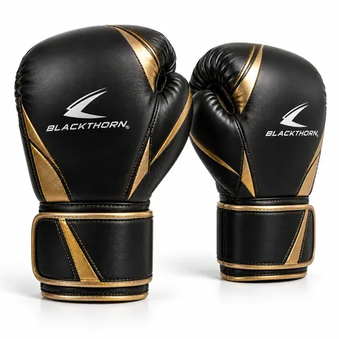Obsidian Gold Pro Boxing Gloves — Boxing gloves by Blackthorn World