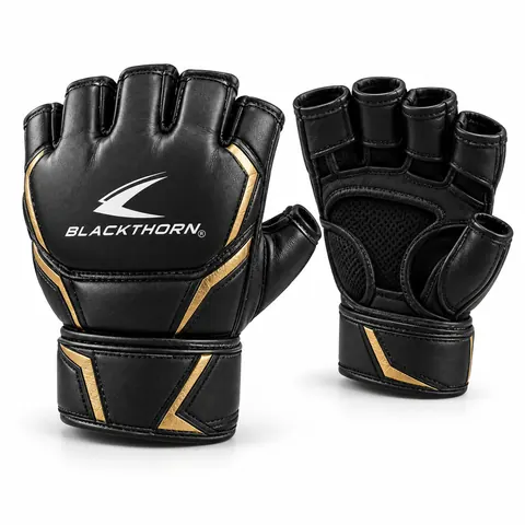 Obsidian Gold No-Gi Grappling Gloves — MMA gloves & protective gear by Blackthorn World