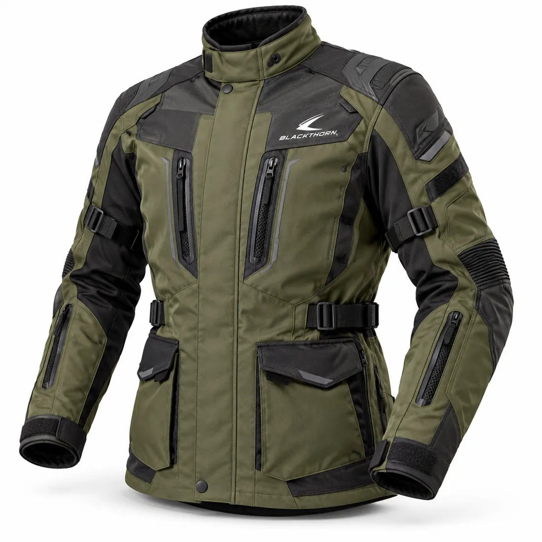 Olive Adventure Touring Motorcycle Jacket — adventure & touring jackets by Blackthorn World