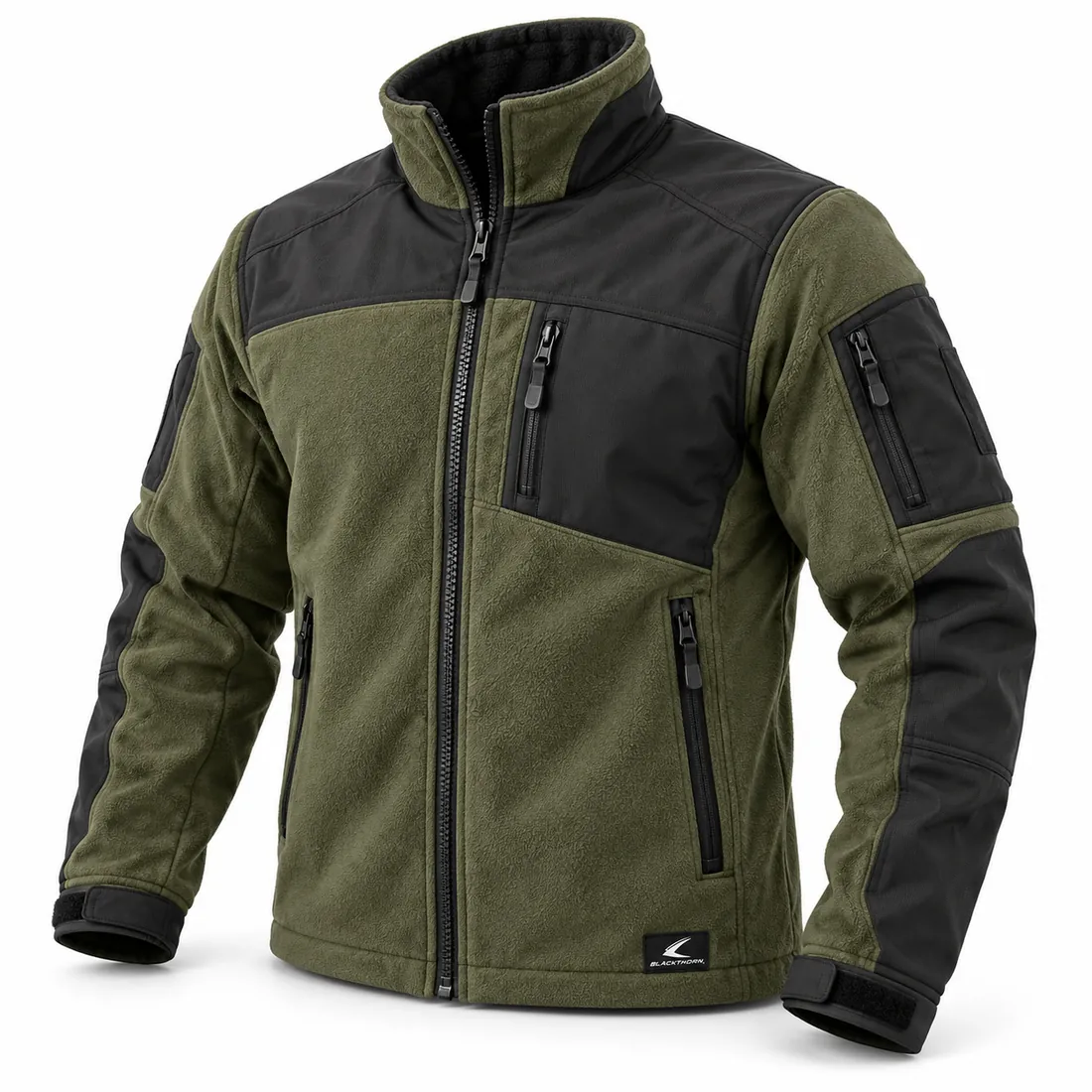 Olive & Black Tactical Fleece Jacket — tactical jackets, fleece & hoodies by Blackthorn World