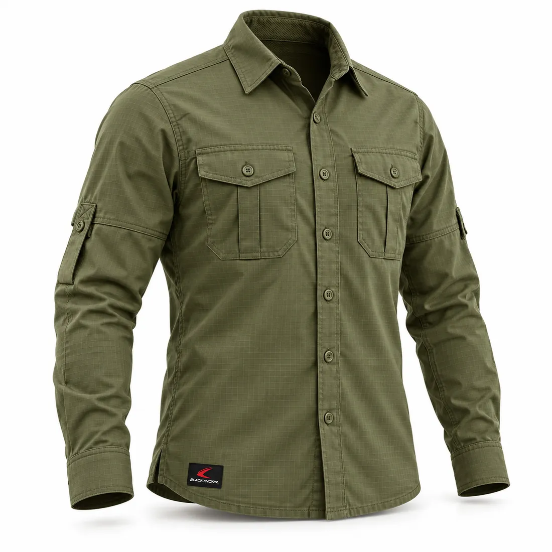 Olive Ripstop Roll-Sleeve Field Shirt — field & shooting shirts by Blackthorn World
