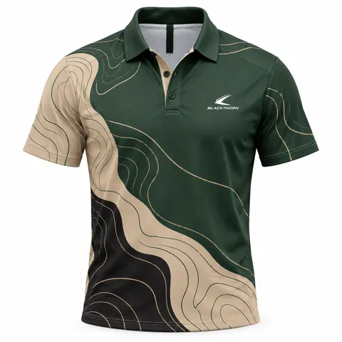 Olive Topo Sublimated Padel Polo