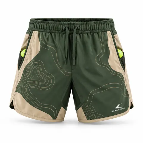 Olive Topo Padel Shorts — Teamwear · Padel wear by Blackthorn World