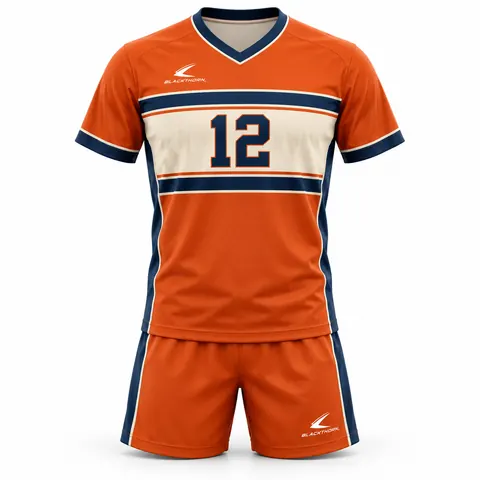 Orange Velocity Volleyball Uniform Set — Teamwear · Volleyball uniforms by Blackthorn World