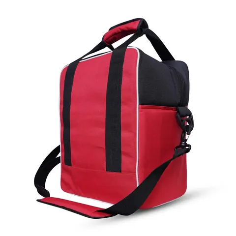 Red & Black Square Kit Bag with Shoulder Strap — wholesale bag by Blackthorn World