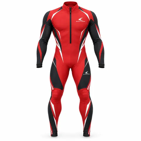 Red Black Ski Race Suit — custom ski wear by Blackthorn World