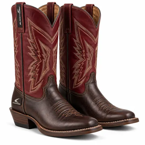 Red & Brown Two-Tone Cowboy Boots — Cowboy & western boots by Blackthorn World