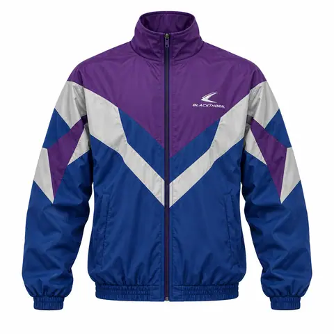 Retro Chevron Colour-Block Windbreaker — view 3