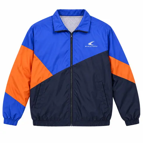 Retro Diagonal Split Windbreaker — view 2
