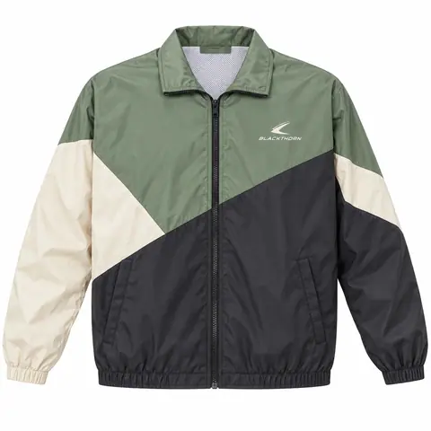 Retro Diagonal Split Windbreaker — view 3