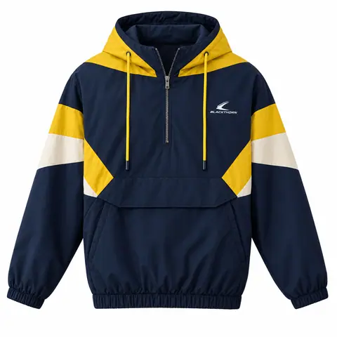Retro Half-Zip Hooded Anorak — custom streetwear by Blackthorn World