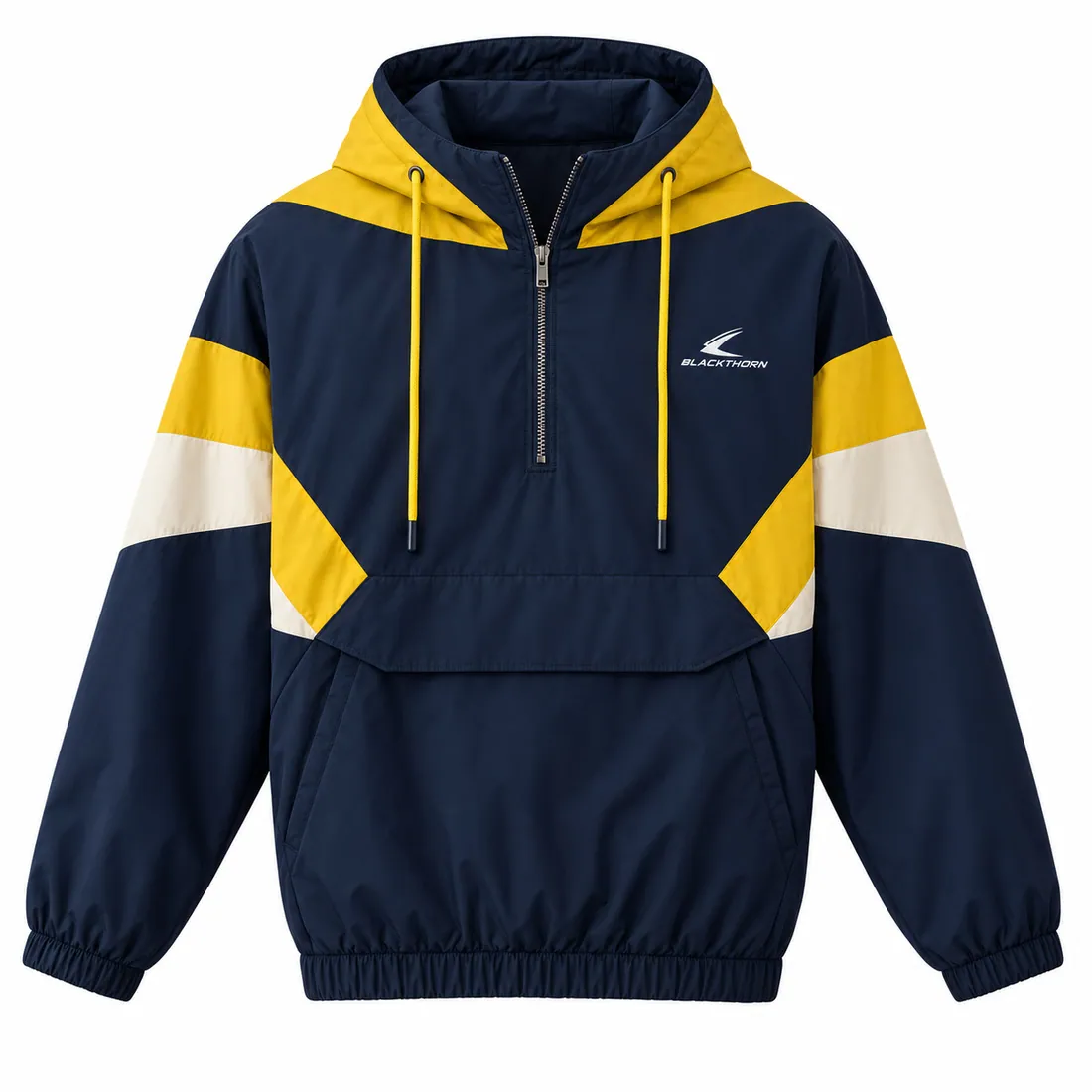 Retro Half-Zip Hooded Anorak — custom streetwear made to order by Blackthorn World
