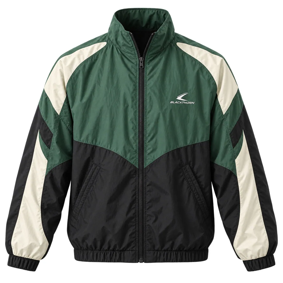 Retro Panelled Ripstop Windbreaker — custom streetwear made to order by Blackthorn World