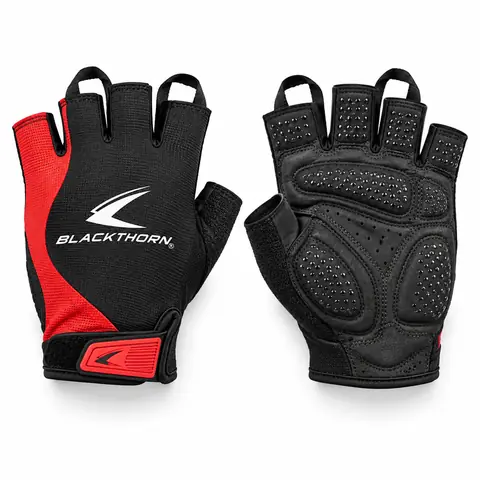 Road Cycling Gloves — Aero Mitts, Gel Padded & Thermal — endurance red — black / red gel mitt