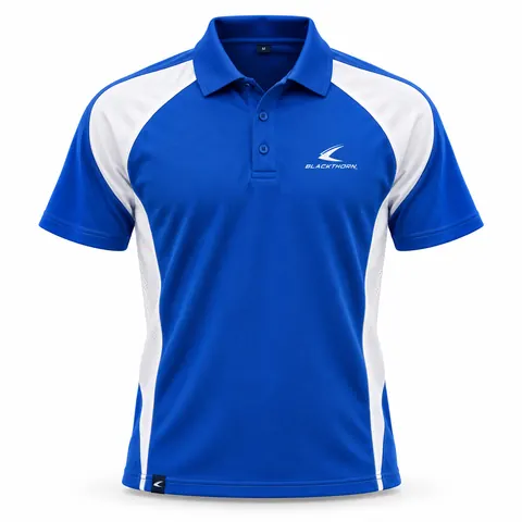 Royal Blue & White Raglan School Polo — custom schoolwear by Blackthorn World