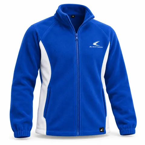 Royal Blue & White School Fleece Jacket — custom schoolwear by Blackthorn World