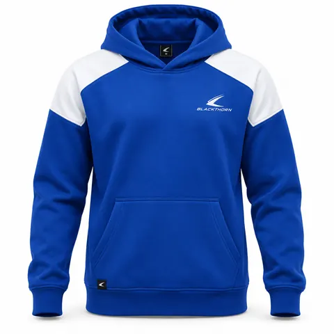 Royal Blue & White Yoke School Hoodie — custom schoolwear by Blackthorn World