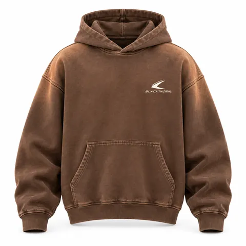 Rust Sun-Faded Oversized Hoodie