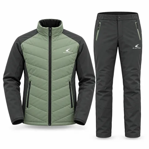 Sage Quilted Hybrid Après Set — custom ski wear by Blackthorn World