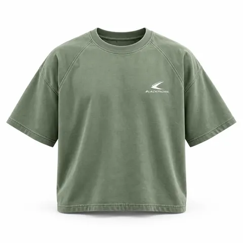 Sage Raglan Cropped T-Shirt — Streetwear · Graphic T-shirts by Blackthorn World