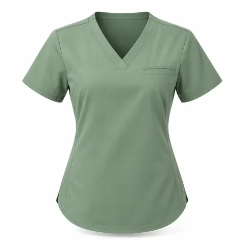 Sage V-Neck Stretch Scrub Top — wholesale scrub tops by Blackthorn World